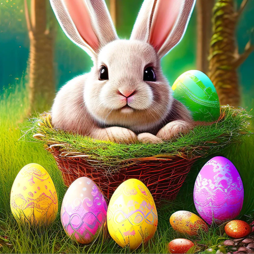 121pc - Easter Bunny Nest (Square)