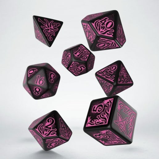 Call of Cthulhu 7th Edition Black & Magenta Dice Set (7)