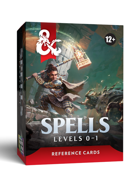 D&D Dungeons & Dragons Reference Cards Spells Levels 0-1